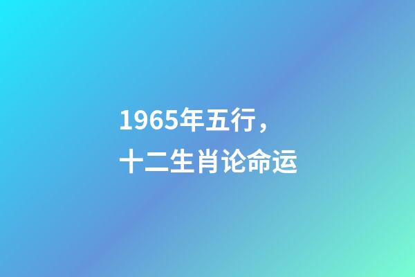 1965年五行，十二生肖论命运(二)-第1张-观点-玄机派