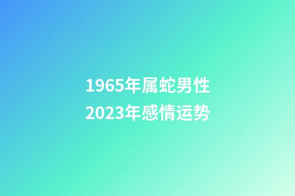 1965年属蛇男性2023年感情运势