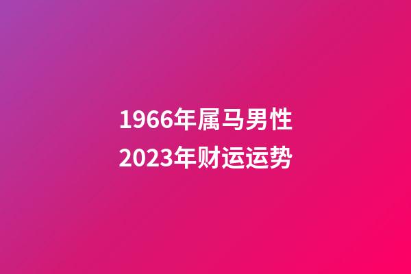 1966年属马男性2023年财运运势