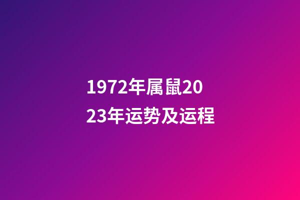 1972年属鼠2023年运势及运程