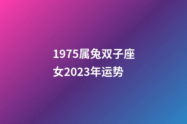 1975属兔双子座女2023年运势-第1张-星座运势-玄机派
