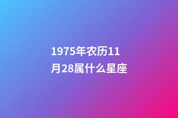 1975年农历11月28属什么星座-第1张-星座运势-玄机派