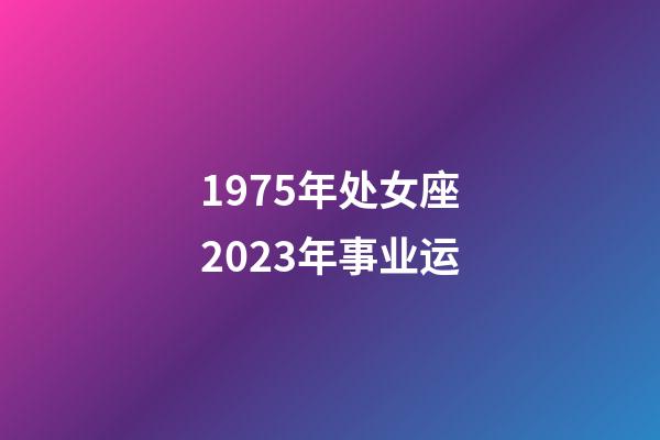1975年处女座2023年事业运-第1张-星座运势-玄机派