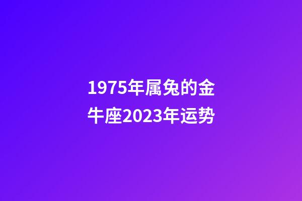 1975年属兔的金牛座2023年运势
