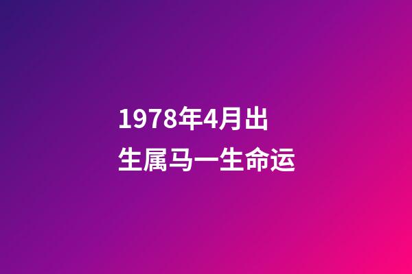 1978年4月出生属马一生命运(生肖马4月需要谨防自己生事)-第1张-观点-玄机派