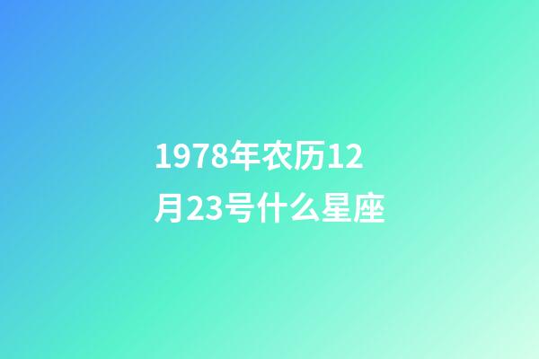 1978年农历12月23号什么星座-第1张-星座运势-玄机派