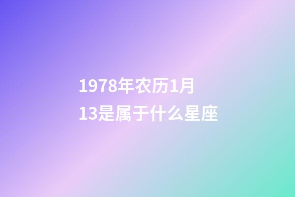 1978年农历1月13是属于什么星座-第1张-星座运势-玄机派