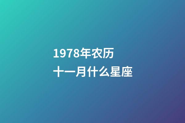 1978年农历十一月什么星座-第1张-星座运势-玄机派