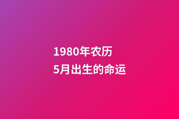 1980年农历5月出生的命运(从农历出生月份看你一生会是富翁还是“负翁”?)-第1张-观点-玄机派