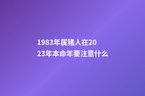 1983年属猪人在2023年本命年要注意什么