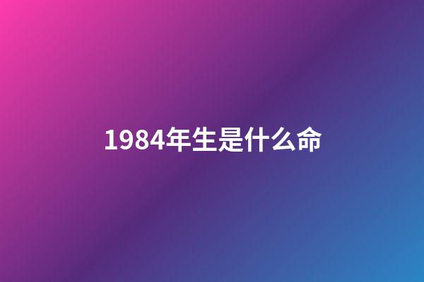 1984年生是什么命