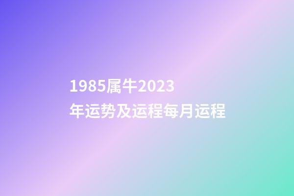 1985属牛2023年运势及运程每月运程