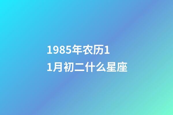 1985年农历11月初二什么星座-第1张-星座运势-玄机派