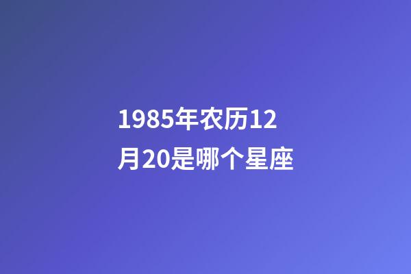 1985年农历12月20是哪个星座-第1张-星座运势-玄机派