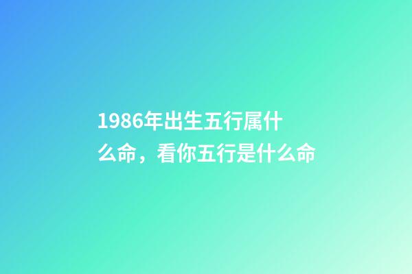 1986年出生五行属什么命，看你五行是什么命-第1张-观点-玄机派