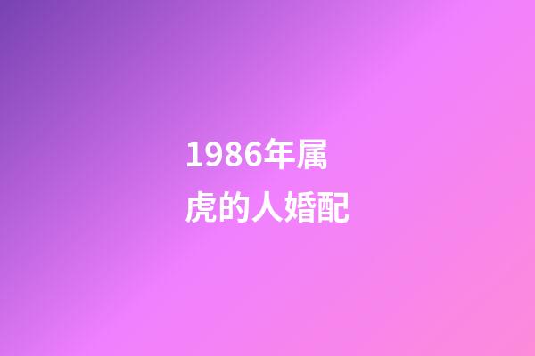1986年属虎的人婚配