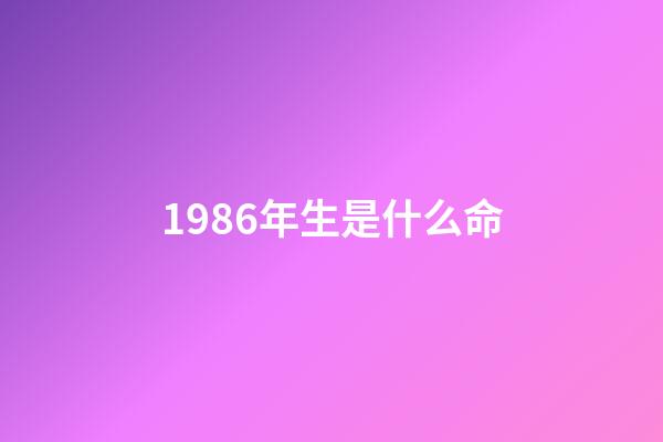1986年生是什么命