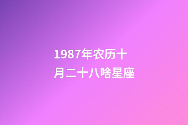 1987年农历十月二十八啥星座-第1张-星座运势-玄机派