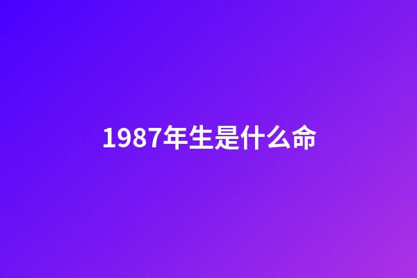 1987年生是什么命