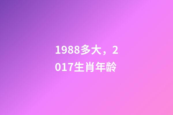 1988多大，2017生肖年龄-第1张-观点-玄机派