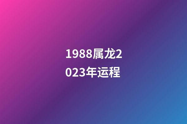 1988属龙2023年运程
