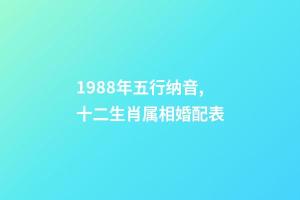 1988年五行纳音,十二生肖属相婚配表(含具体年份)-第1张-观点-玄机派