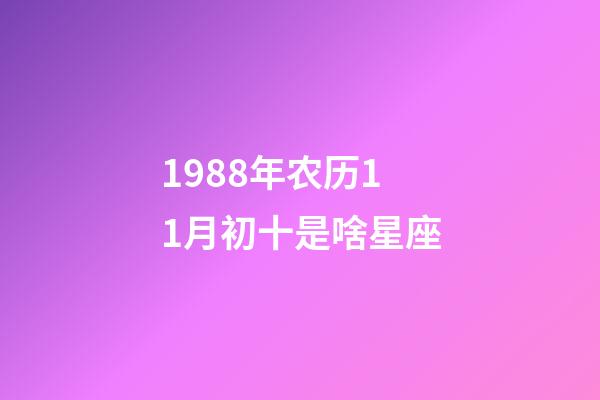 1988年农历11月初十是啥星座-第1张-星座运势-玄机派
