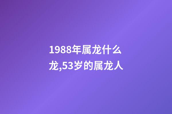 1988年属龙什么龙,53岁的属龙人-第1张-观点-玄机派