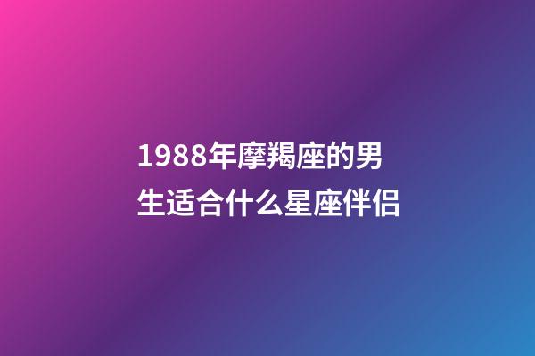 1988年摩羯座的男生适合什么星座伴侣-第1张-星座运势-玄机派