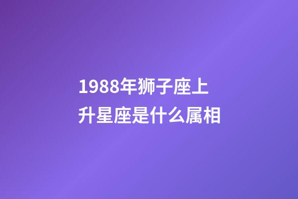 1988年狮子座上升星座是什么属相-第1张-星座运势-玄机派
