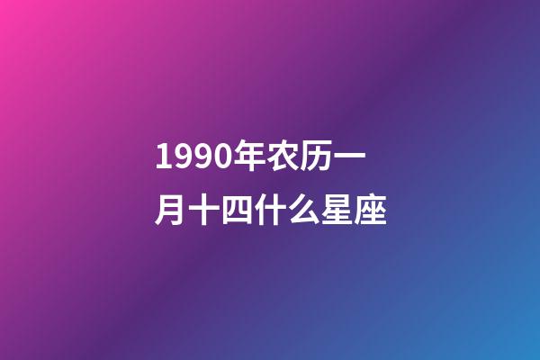 1990年农历一月十四什么星座-第1张-星座运势-玄机派
