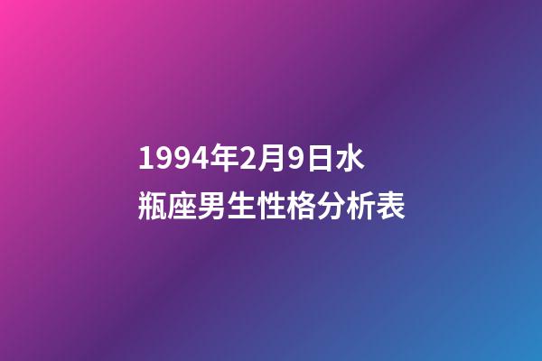1994年2月9日水瓶座男生性格分析表-第1张-星座运势-玄机派