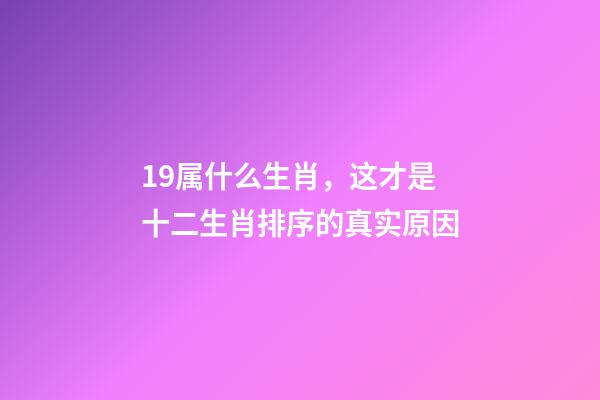 19属什么生肖，这才是十二生肖排序的真实原因-第1张-观点-玄机派