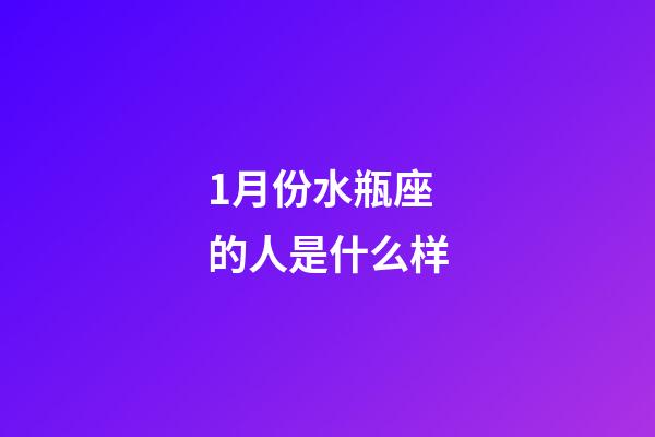 1月份水瓶座的人是什么样-第1张-星座运势-玄机派