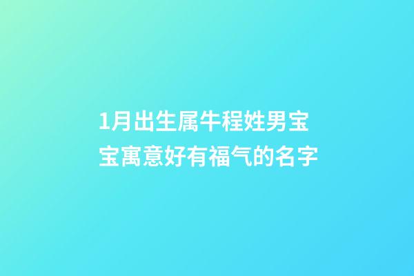 1月出生属牛程姓男宝宝寓意好有福气的名字