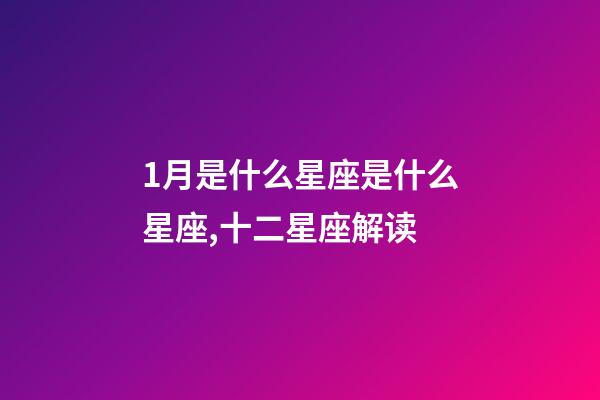 1月是什么星座是什么星座,十二星座解读-第1张-观点-玄机派