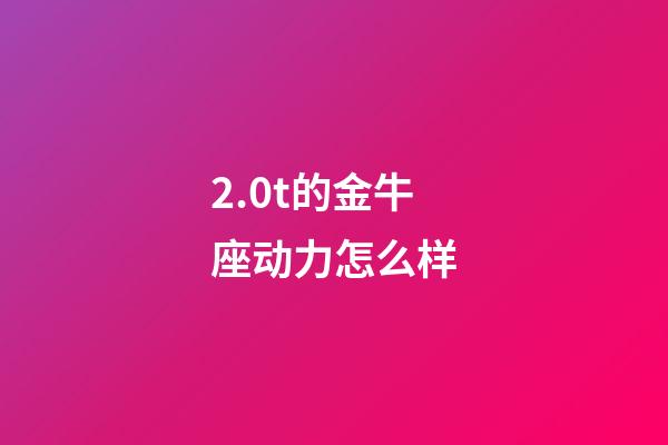 2.0t的金牛座动力怎么样-第1张-星座运势-玄机派