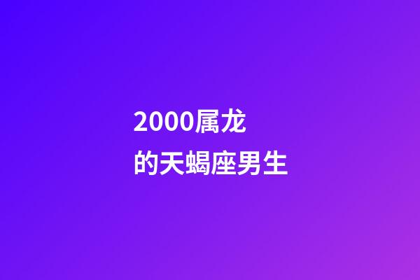 2000属龙的天蝎座男生-第1张-星座运势-玄机派