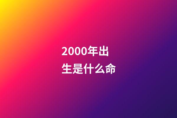 2000年出生是什么命