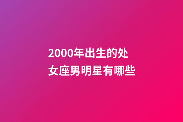 2000年出生的处女座男明星有哪些-第1张-星座运势-玄机派