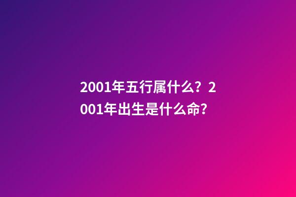 2001年五行属什么？2001年出生是什么命？