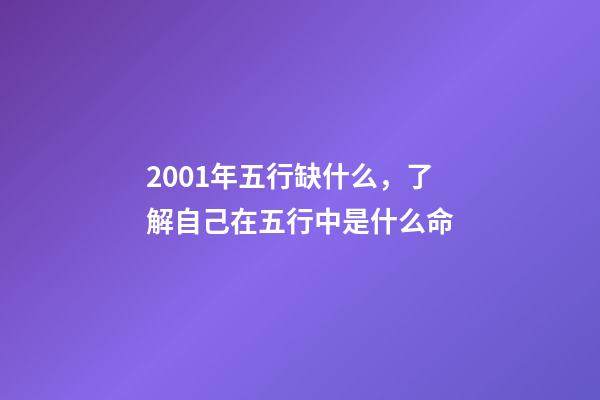 2001年五行缺什么，了解自己在五行中是什么命-第1张-观点-玄机派