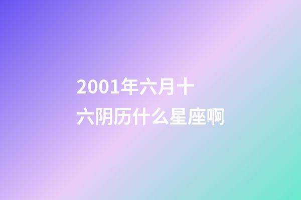 2001年六月十六阴历什么星座啊