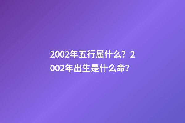 2002年五行属什么？2002年出生是什么命？