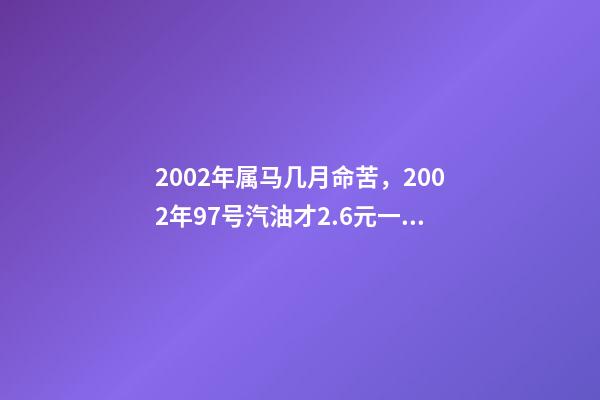 2002年属马几月命苦，2002年97号汽油才2.6元一升-第1张-观点-玄机派
