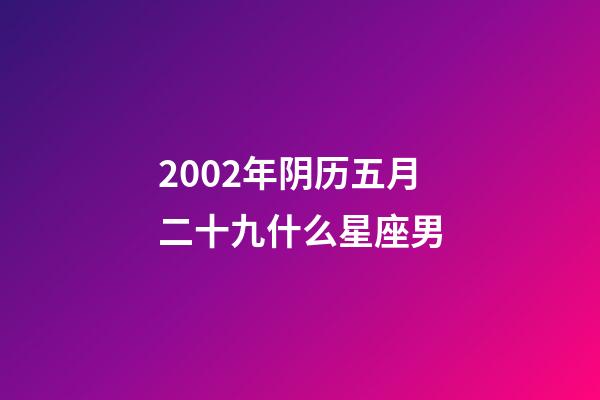 2002年阴历五月二十九什么星座男-第1张-星座运势-玄机派