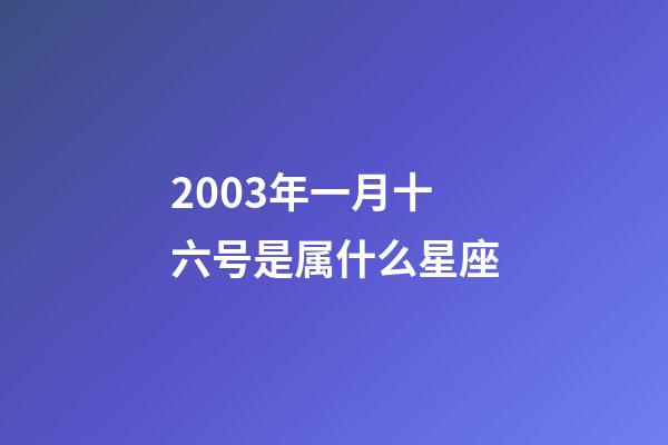 2003年一月十六号是属什么星座-第1张-星座运势-玄机派