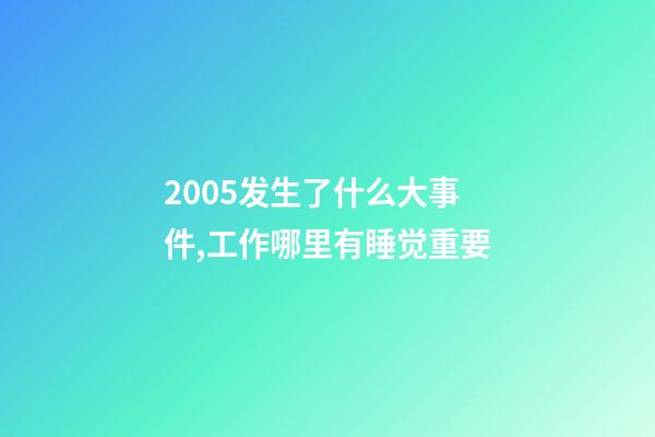 2005发生了什么大事件,工作哪里有睡觉重要-第1张-观点-玄机派