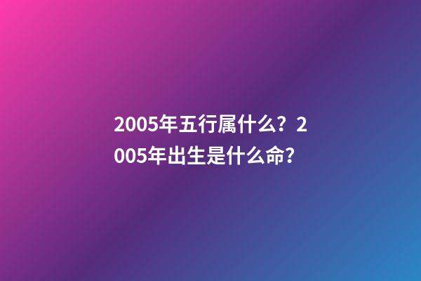 2005年五行属什么？2005年出生是什么命？