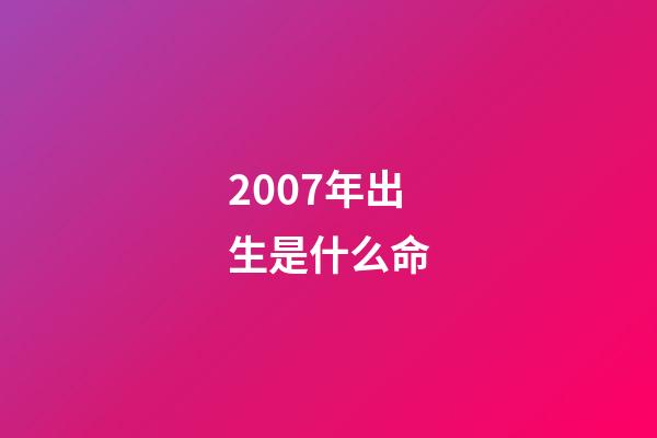 2007年出生是什么命